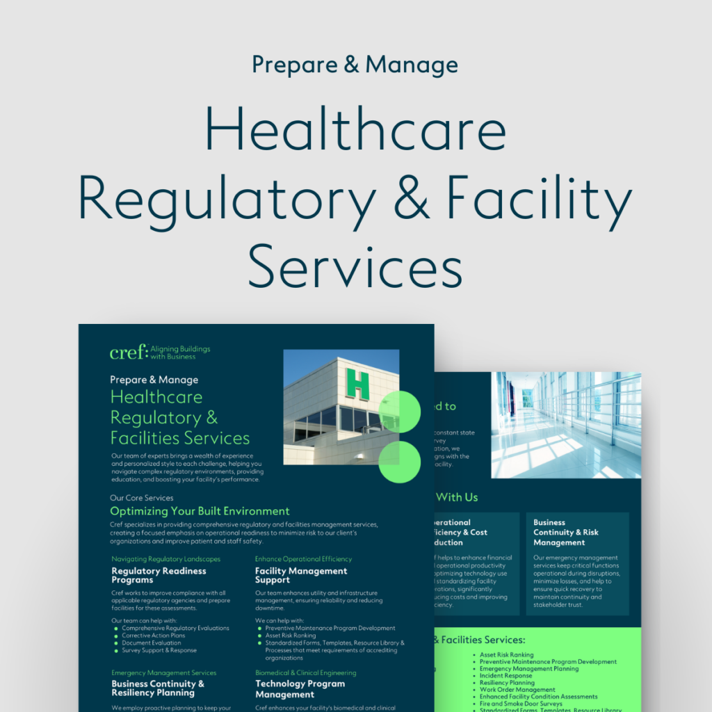 Regulatory & Facilities One Pager
